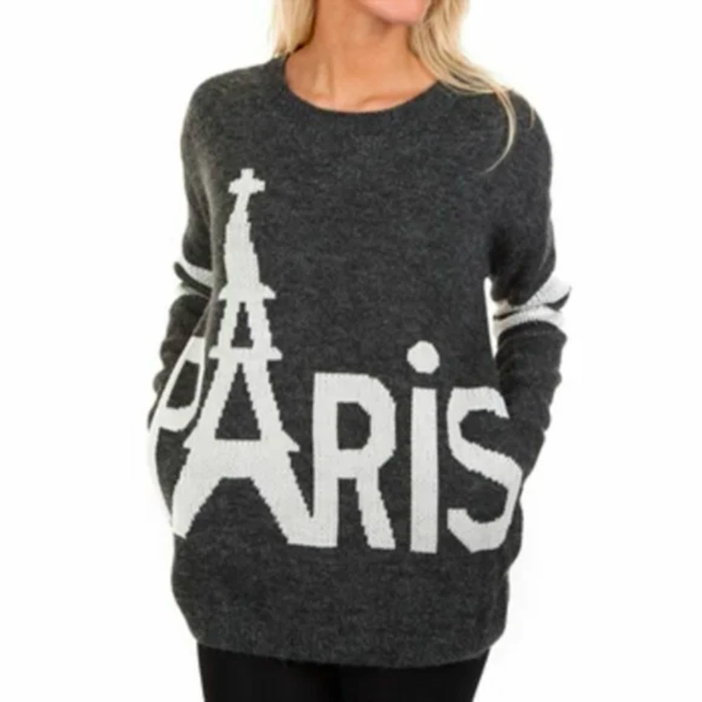 URBAN DAY fuzzy Paris pullover sweater S/M
